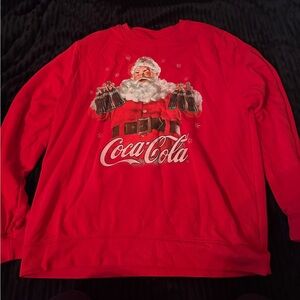 Coca Cola Red Crewneck Sweatshirt with Santa Graphic